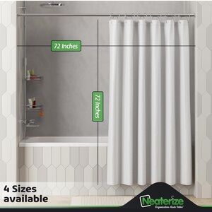 NWOT 72X72” Shower Curtain White - Hotel Style  Waffle Weave Rust Free Grommets